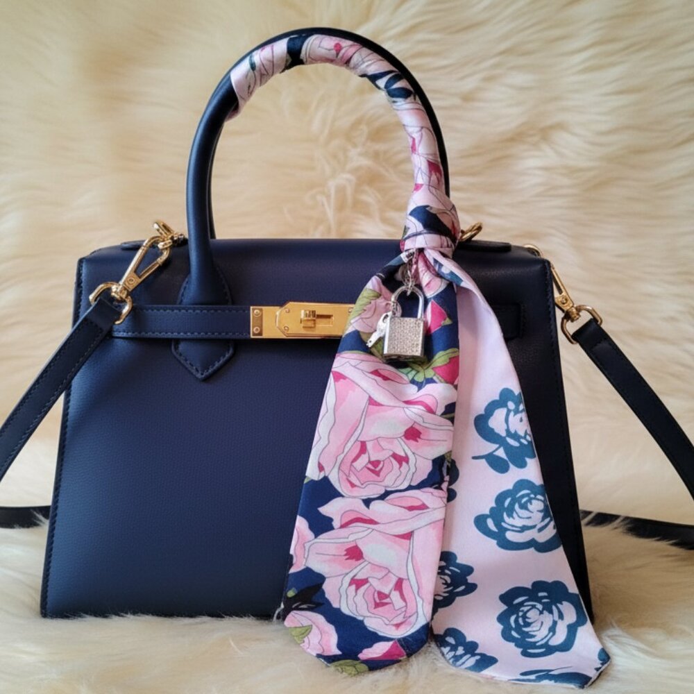 Floral Scarf and Lock and Key Set
